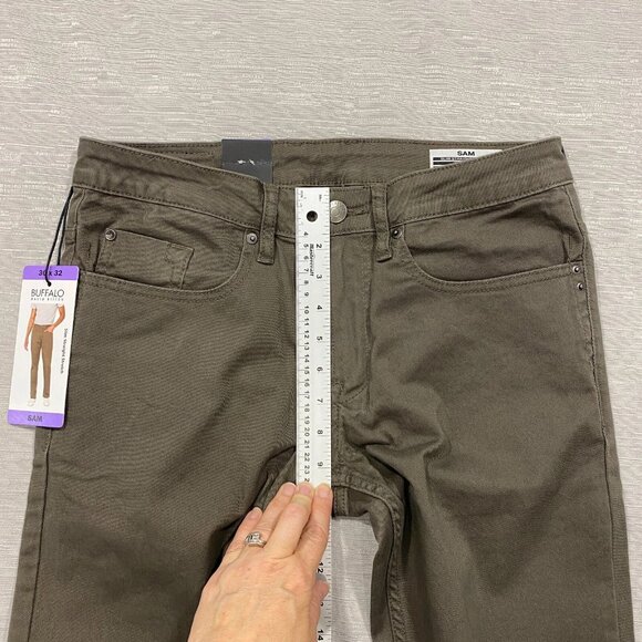 Buffalo David Bitton SAM Jeans Mens 30 x 32 Brown Denim Slim Fit Straight - Picture 10 of 12